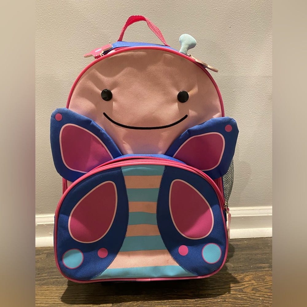 Skip Hop Butterfly Rolling Luggage - USED